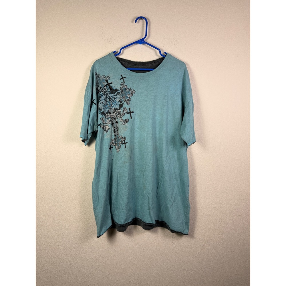 Vintage 90's Archaic Affliction Reversible Cross UFC MMA Tee USA Sz Unknown